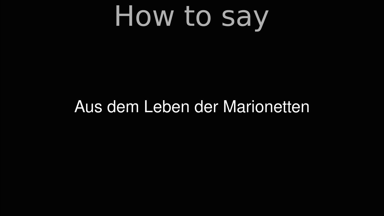 How to Pronounce correctly Aus dem Leben der (Movie) YouTube