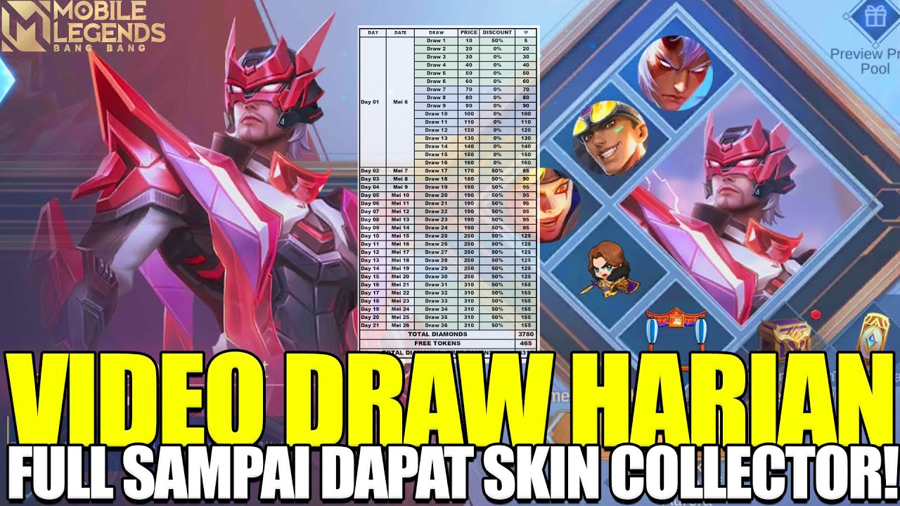 DRAW HARIAN DENGAN TRIK HEMAT SAMPAI DAPAT SKIN COLLECTOR! MOBILE