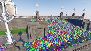 Color Balls on stairs | Blender Rigid body simulation | ASMR Satisfying Ball Animation