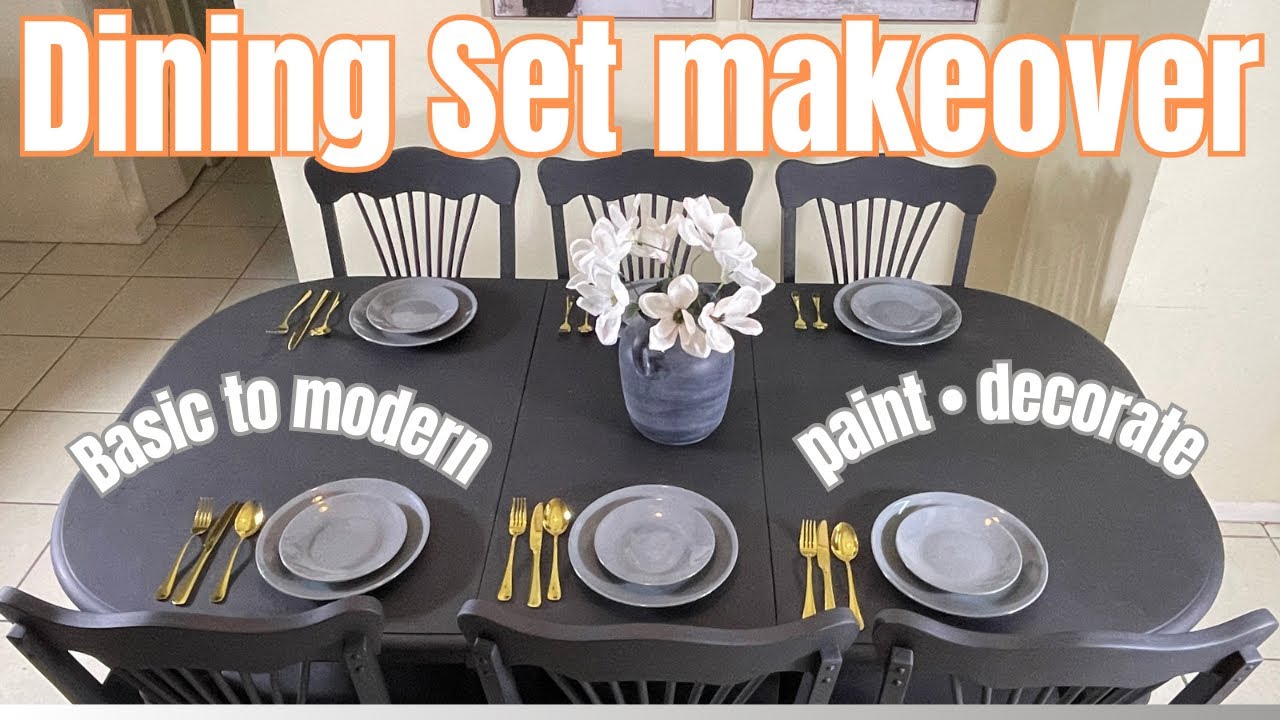 DIY• DINING SET MAKEOVER MODERN YouTube