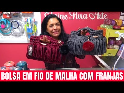 BOLSA LÚ EM CROCHÊ COM FIO DE MALHA