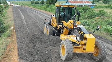 Excellent Driving Heavy SANYSTG190C-8S Motor Grader Combination Process To Build Road Foundation