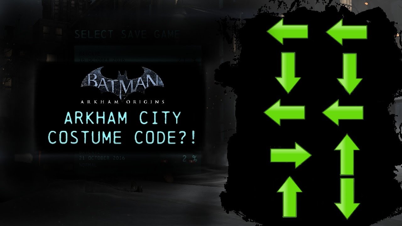 MISC; Batman; Arkham Origins; Arkham City Costume Code?! - YouTube