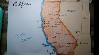 How to draw california map easy step-by-step saad