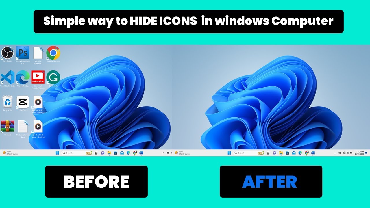 How To HIDE ICONS On Computer Hide Icons From Desktop Windows Laptop