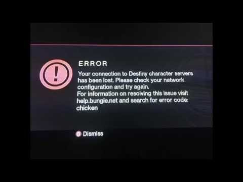 Destiny error code chicken: Your connection to Destiny character servers has been lost.