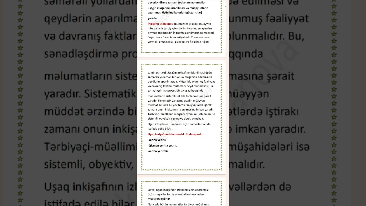 Mövzu 4.Uşaq inkişafının dəyərləndirilməsi📌Əlaqə/077-549-66-15