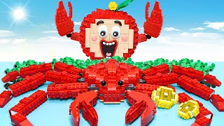 Apu Seafood : Become Giant King Crab in Beach - Lego Adventures & Stop-motion ASMR