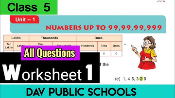 DAV class 5 maths chapter 1 worksheet 1 - all questions