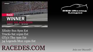 DES iRacing NASCAR Xfinity Week 12 @ Las Vegas Motor Speedway