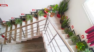 I decorated my staircase with some plants
