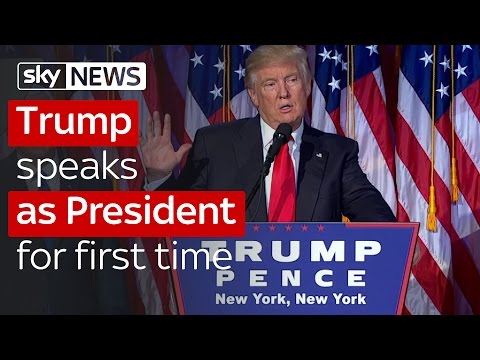 Donald Trump speaks after being elected President of the United States