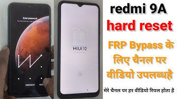 Redmi 9A hard reset 9a Frp Bypass Without PC | MIUI 12.5  Redmi 9a FRP | Google Account Bypass 