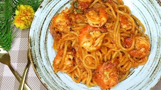 Shrimp Spaghetti With Tomato Saucespaghetti Recipepasta Recipeshrimp Pastashrimp Spaghetti