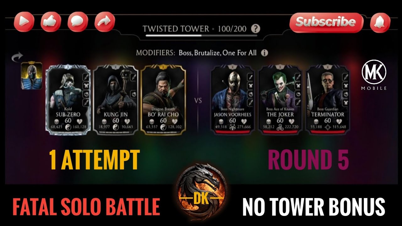 Fatal Twisted Tower 100▪️Round 5 🎮 Mortal Kombat Mobile/MK Mobile 