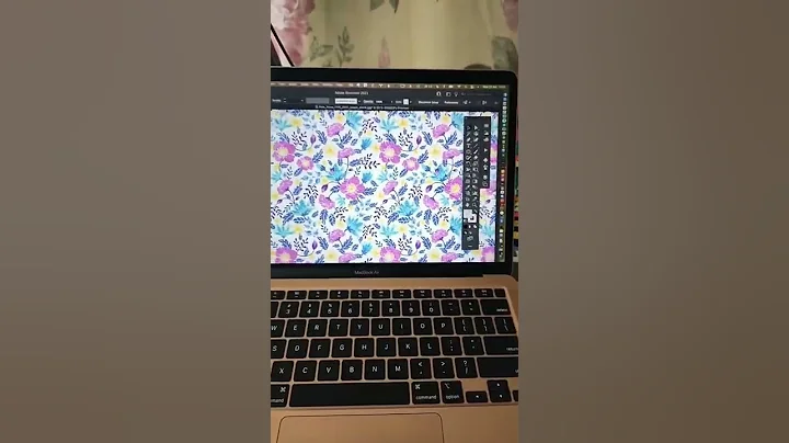 Design a fabric print with me ☺️ Sketch to floral vector repeat pattern to fabric process #shorts