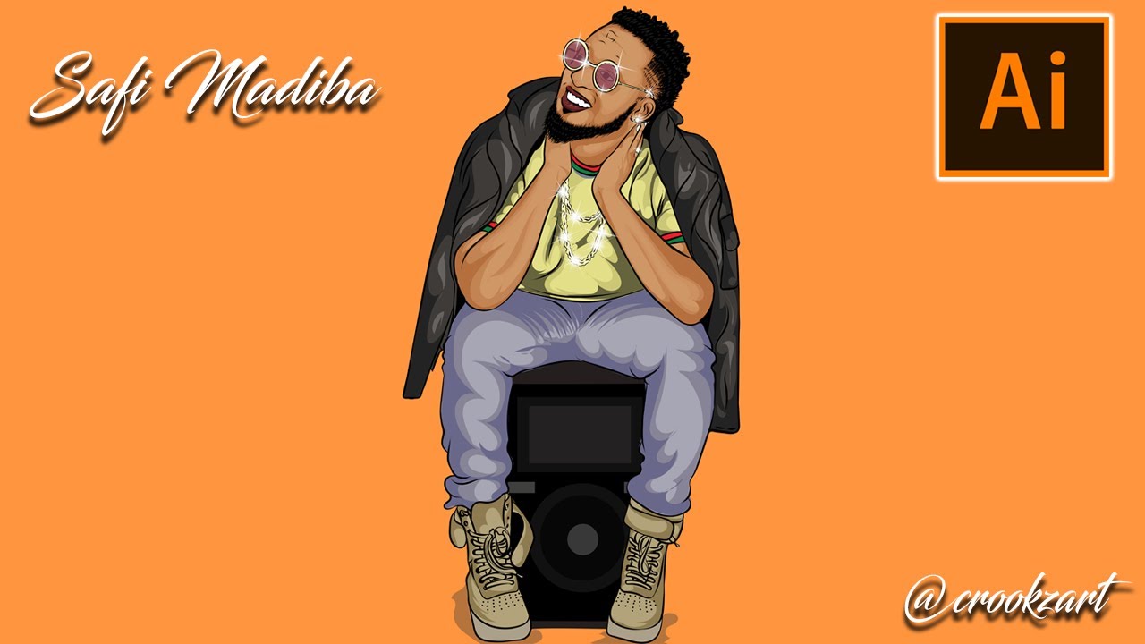 How To Cartoon Yourself /Safi Madiba Using Mouse SpeedArt [Adobe ...