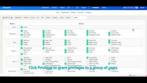 ZenTao: user and privileges