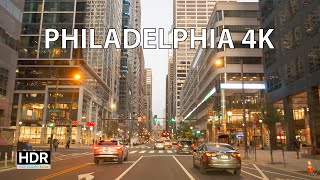 Philly 4K - Sunset Drive Downtown - USA