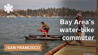 Commuter builds water bike to pedal across San Francisco Bay
