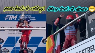 Pecco bagnaia win and Marc Marquez dance on the podiums !