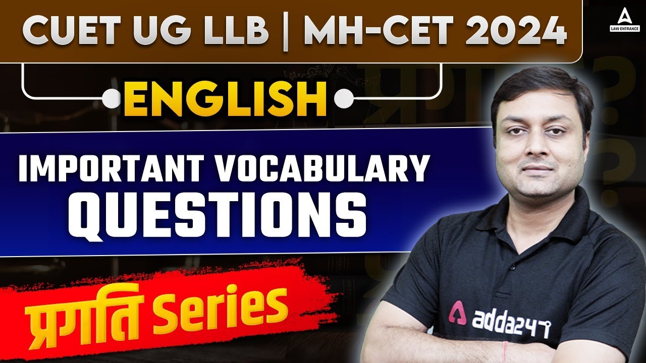 English Important Vocabulary Questions For CUET UG & PG LLB | MH CET ...