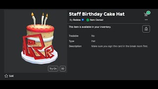 🔴 LIVE Roblox Classic Admin Birthday Cake launched (Read Description)