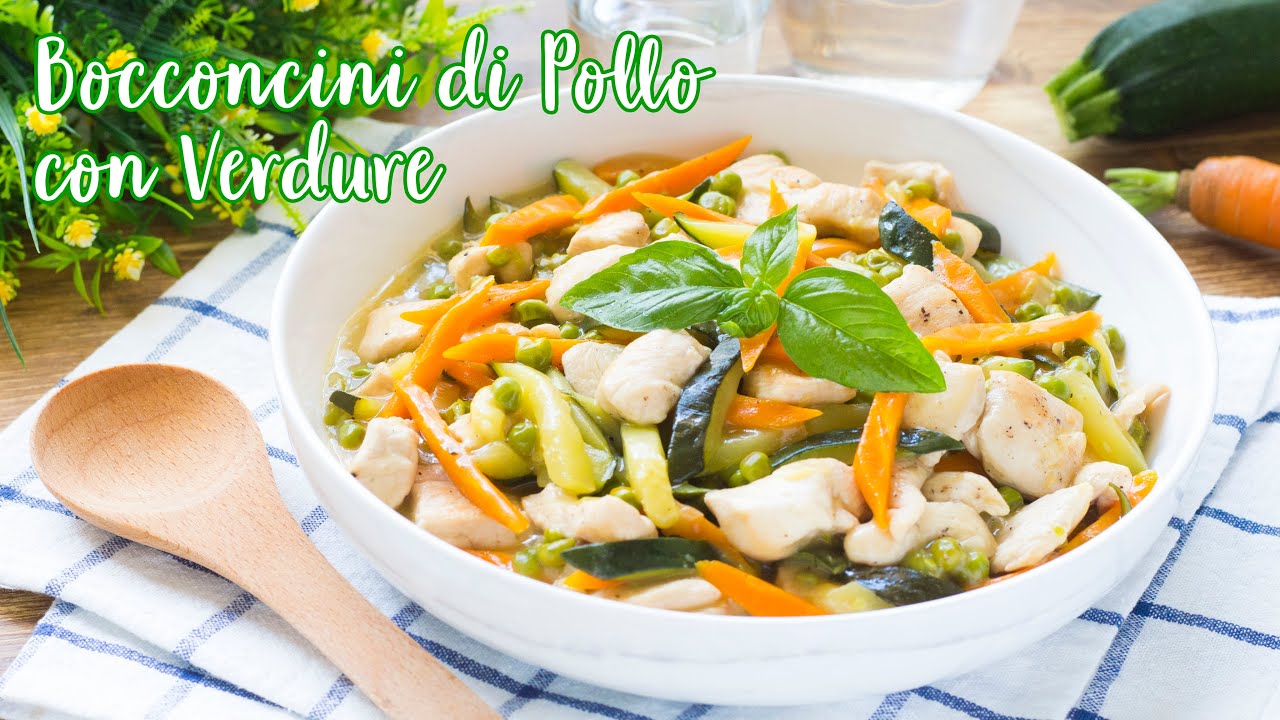 Bocconcini di Pollo con Verdure in Padella - Ricetta Facile Pollo Cremoso - 55Winston55
