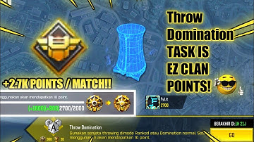 +2.7K CLAN POINTS PER MATCH!! TRICKS FOR THROW DOMINATION TASK CLAN WAR - CALL OF DUTY MOBILE