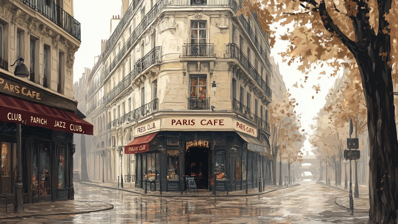 Paris Café with Soft Rain 🌧️ French Jazz Instrumental | Calm & Cozy