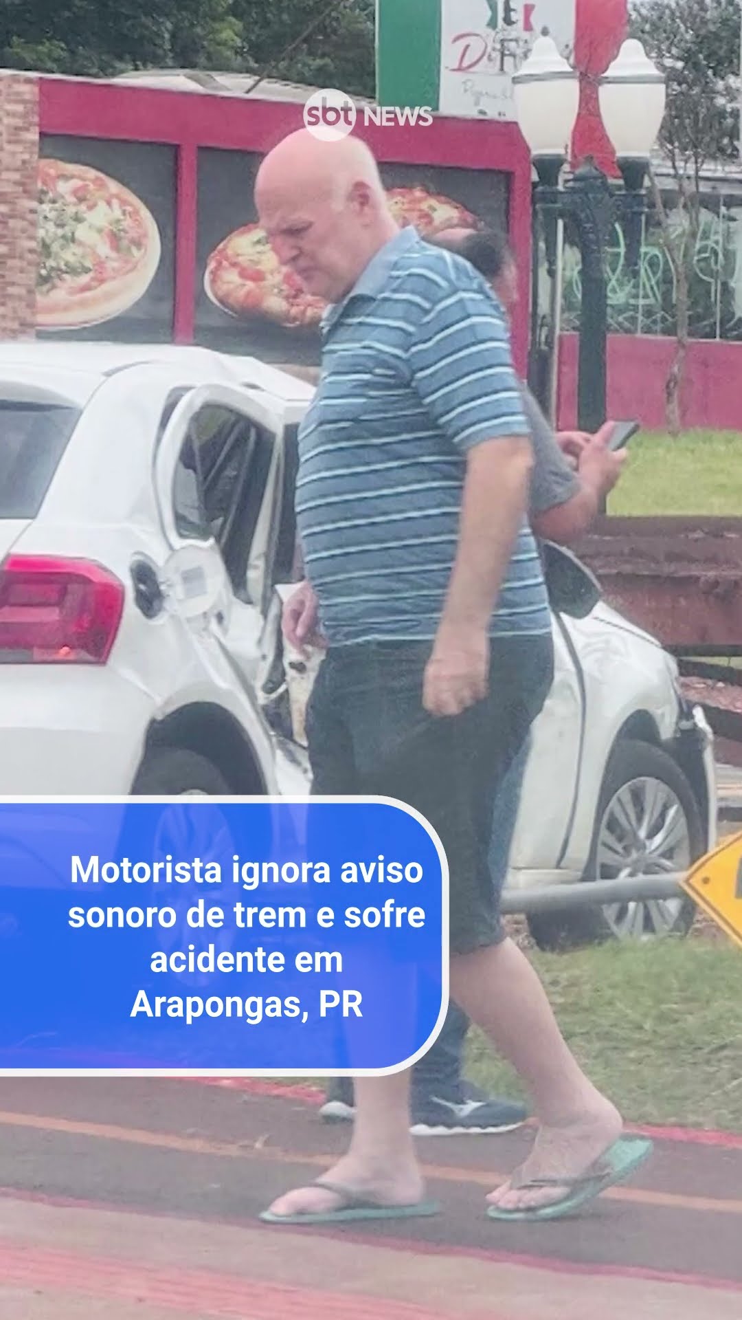 Motorista ignora aviso sonoro de trem e sofre acidente em Arapongas, PR