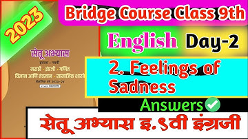 Bridge course class 9th english | Day 2 | Setu abhyaskram 9th class english day 2 answers |