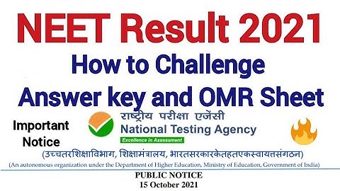 NTA Neet OMR challenge | How to Challenge Answer key and OMR Sheet