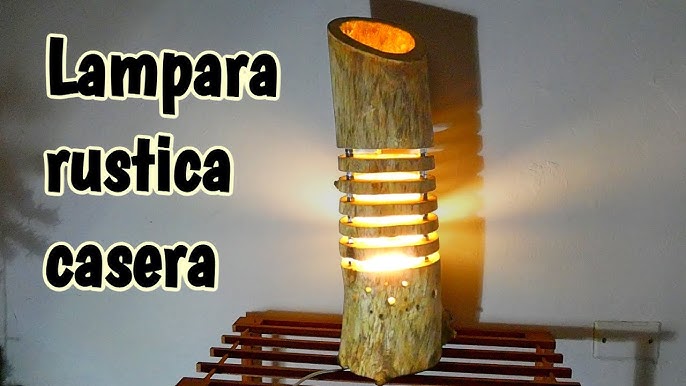 UNICO! COMO HACER lámpara velador de madera rústica!! - YouTube