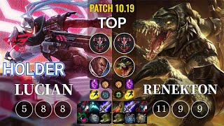 RW Holder Lucian vs Renekton Top - KR Patch 10.19