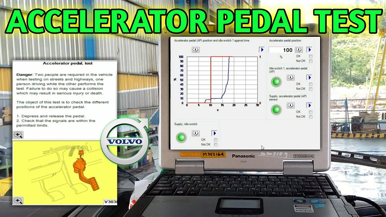 Volvo Tech Tool Training Accelerator Pedal Test on Volvo FMX 440