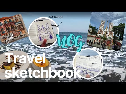 Sketching My Travel Memories in Pondicherry | Peaceful Artist Travel Vlog (No Talking)