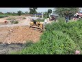 Final Project Complete 100% Bulldozer Mini Filling Up Drainage 5Ton Truck Unloading Dirt Nissan UD