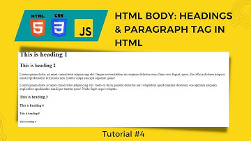 HTML Tutorial: Headings(H1 to H6) and Paragraphs Tag in HTML | Web Development Tutorial #4