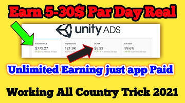 unity self click app | Earn 5-20$ Per Day With Unity ADS Self click method  in hindi 2021