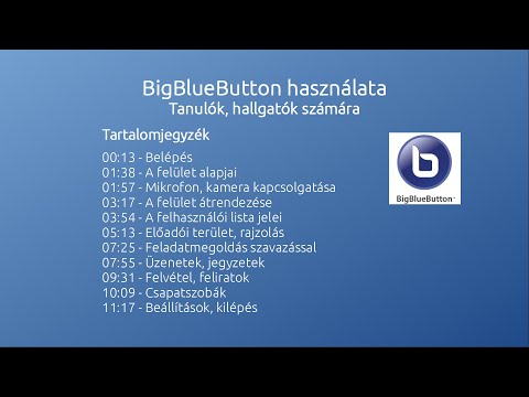 BigBlueButton részletes használata