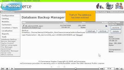 How to Back Up and Restore Your Database in osCommerce