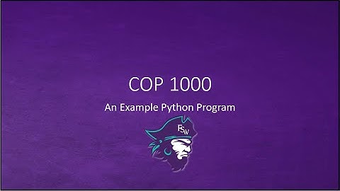 COP 1000: An Example of a Python Program