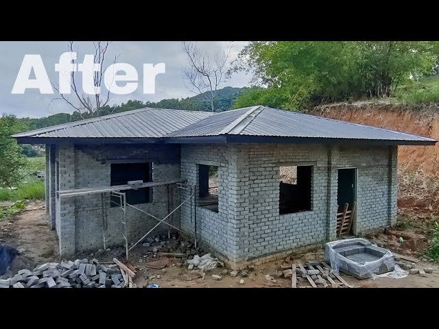 Proses pembinaan rumah bajet menggunakan tiang besi square tube class=