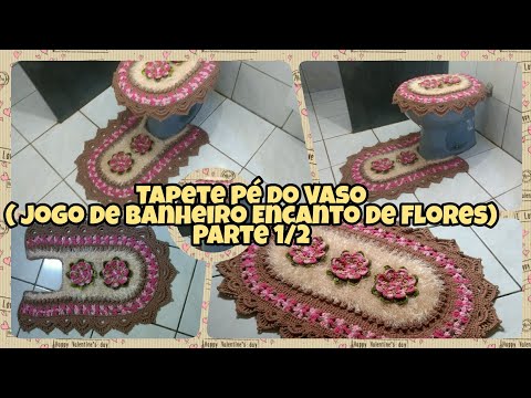 Jogo de banheiro encanto com flores Clearance