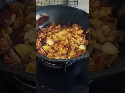 Chicken Breast And Potato With Dark And Sweet Sauce