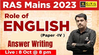 RAS Mains 2023 | English Special | RAS Mains Answer Writing | Bheesham Soni Sir | RAS Utkarsh
