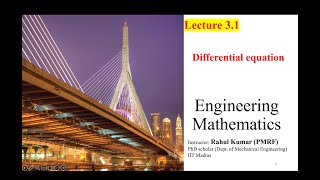 GATE-NPTEL | Engineering Mathematics | Calculus | Differential equation | Lecture 3.1