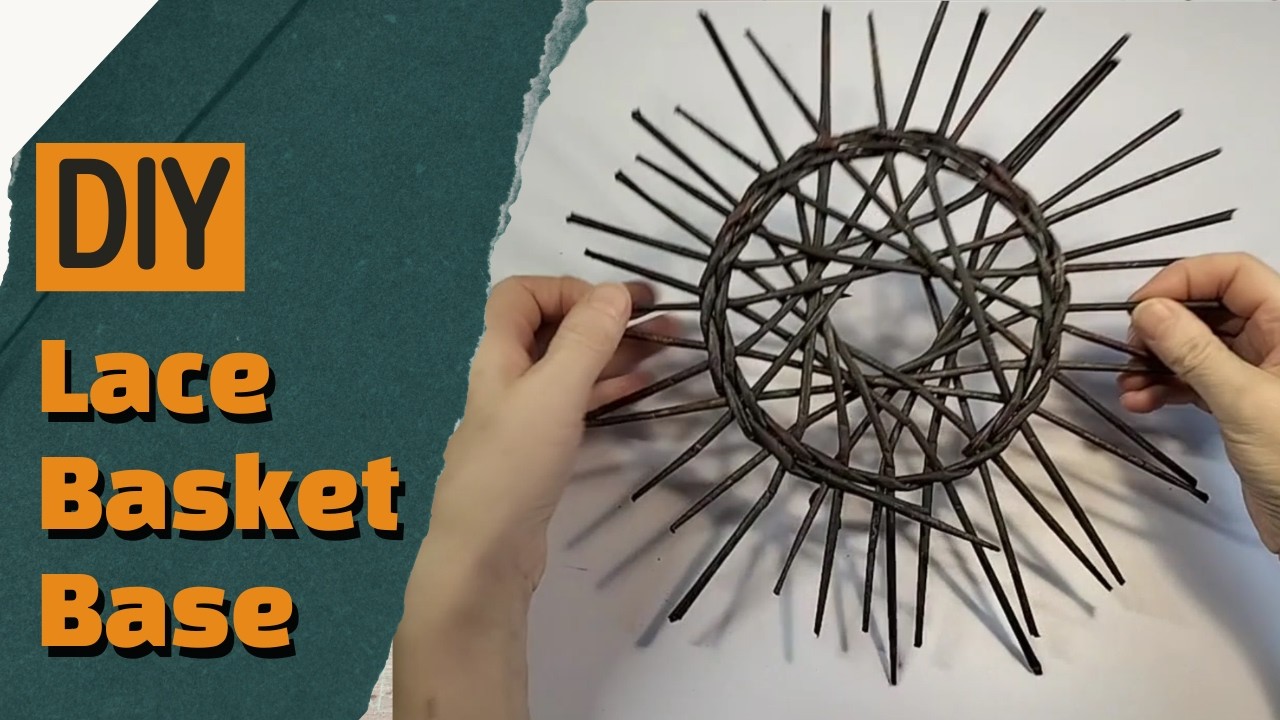 Round Openwork Basket Base | Weaving with a Plastic Lid Template