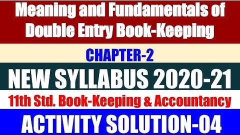11th Std. Accountancy Chapter-2  Activity Solution No.4 Page no.37